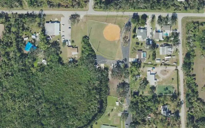 Aerial photo of the area around Judd Community Park Kayak Launch, Lee County