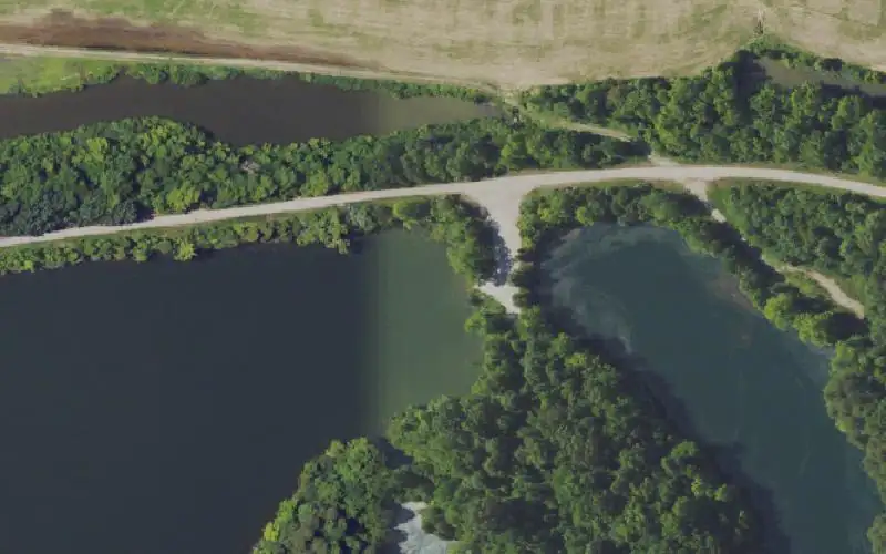 Aerial photo of the area around Ken Lake Ramp #1, Ohio County