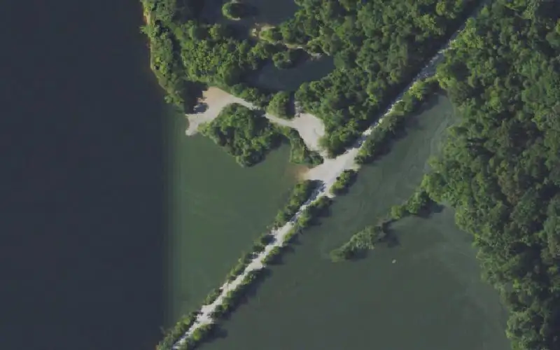Aerial photo of the area around Ken Lake Ramp #2, Ohio County