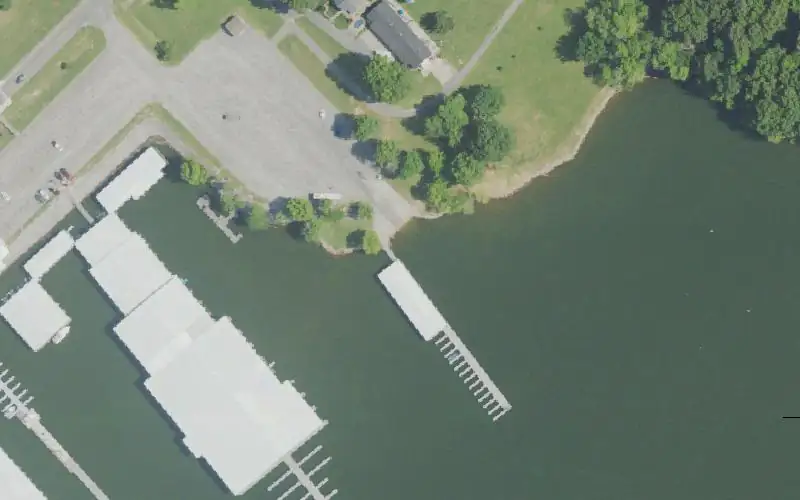 Aerial photo of the area around Kuttawa Harbor Ramp, Lyon County