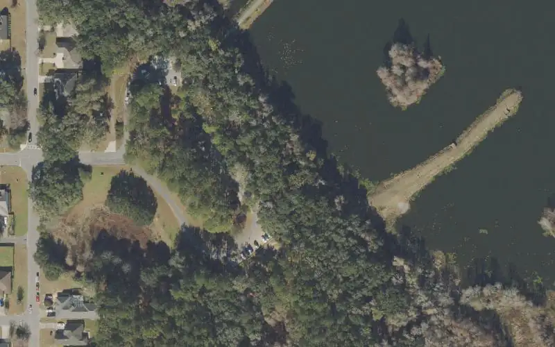 Aerial photo of the area around Lafayette Heritage Trail Park Paddle Craft Launch, Leon County