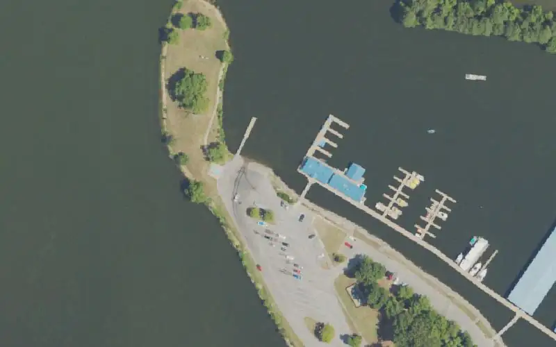 Aerial photo of the area around Lake Barkley State Park, Trigg County