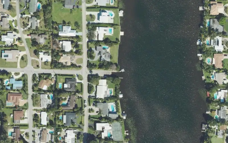 Aerial photo of the area around Lake Clarke Shores Boat Ramp Park - Paddlecraft Launch Dock, Palm Beach County
