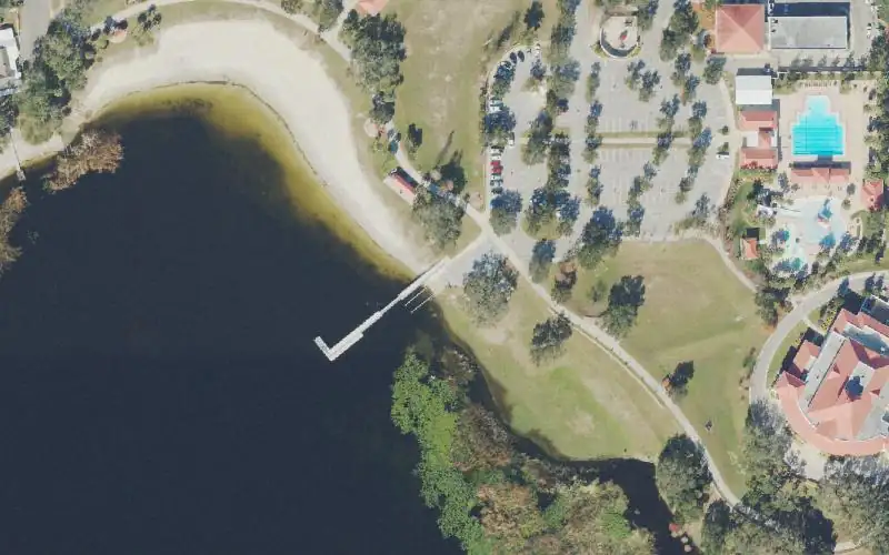Aerial photo of the area around Lake Eva Public Boat Ramp, Polk County