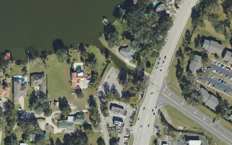 Aerial photo of the area around Lake Gibson Park & Public Boat Ramp, Polk County