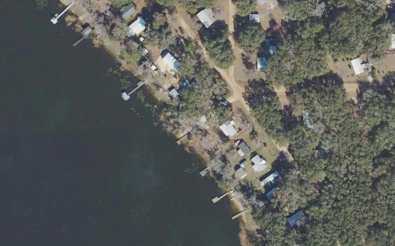 Aerial photo of the area around Lake Grandin Public Boat Ramp, Putnam County