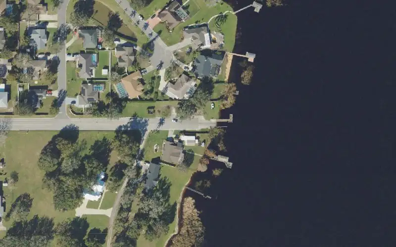Aerial photo of the area around Lake Haines Public Boat Ramp, Polk County