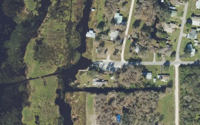 Aerial photo of the area around Lake Istokpoga East Public Boat Ramp, Highlands County