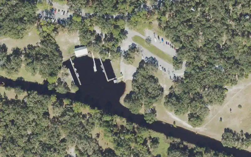 Aerial photo of the area around Lake Kissimmee State Park - Boat Ramp, Polk County