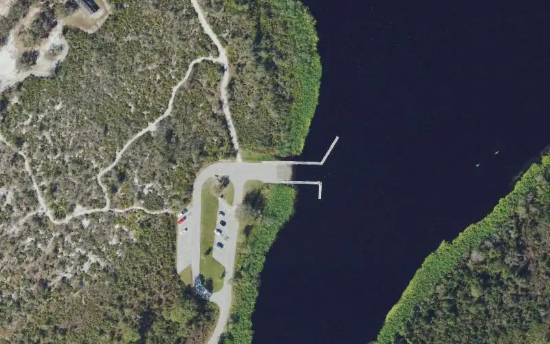 Aerial photo of the area around Lake Manatee State Park (20 HP Motor Restriction), Manatee County