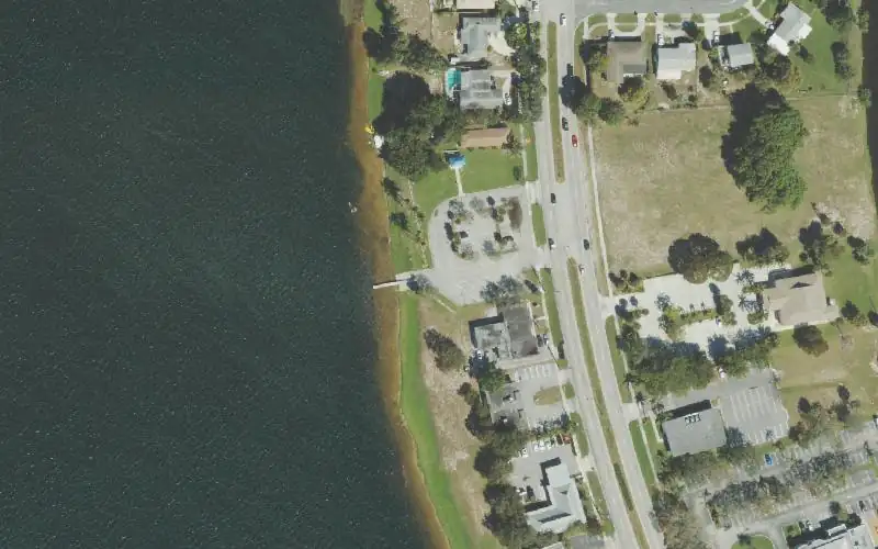 Aerial photo of the area around Lake Mangonia Park and Public Boat Ramp (No Motors), Palm Beach County