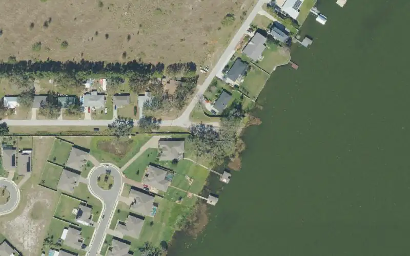 Aerial photo of the area around Lake Mariana Public Boat Ramp, Polk County