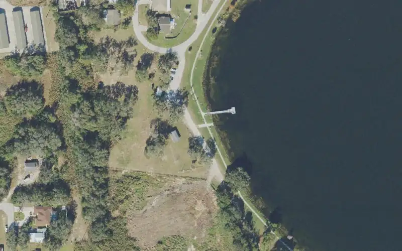 Aerial photo of the area around Lake Menzie Public Boat Ramp (Not Usable During Low Water Levels), Polk County