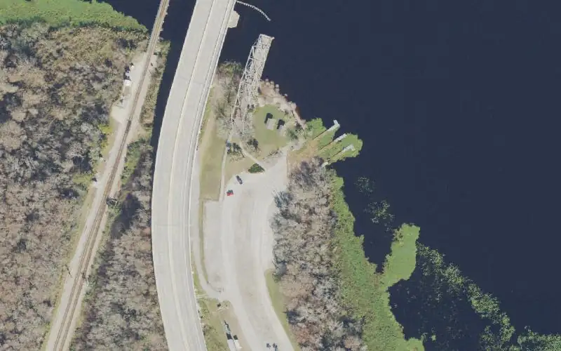 Aerial photo of the area around Lake Monroe Wayside Park (Seminole County), Seminole County