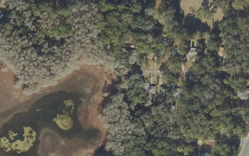 Aerial photo of the area around Lake Munson Landing Boat Ramp, Leon County