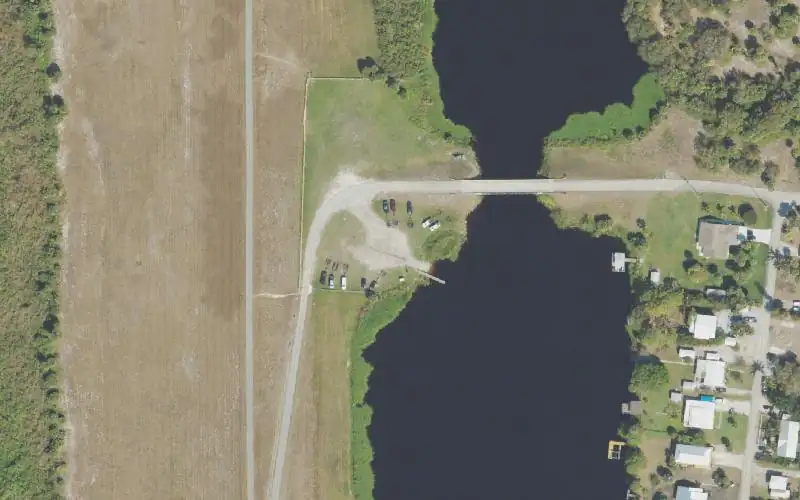 Aerial photo of the area around Lake Okeechobee - Chancey Bay Boat Lock (S-135) Public Boat Ramp, Martin County