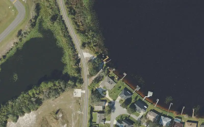 Aerial photo of the area around Lake Pansy Public Boat Ramp, Polk County
