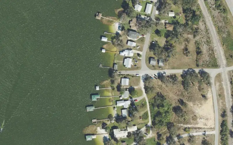 Aerial photo of the area around Lake Placid Public Boat Ramp - Harris Drive (No Parking), Highlands County
