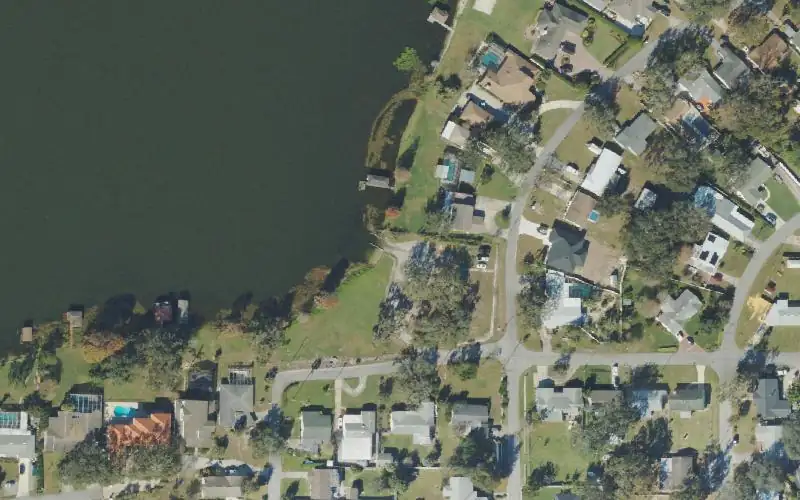 Aerial photo of the area around Lake Roy Public Boat Ramp, Polk County