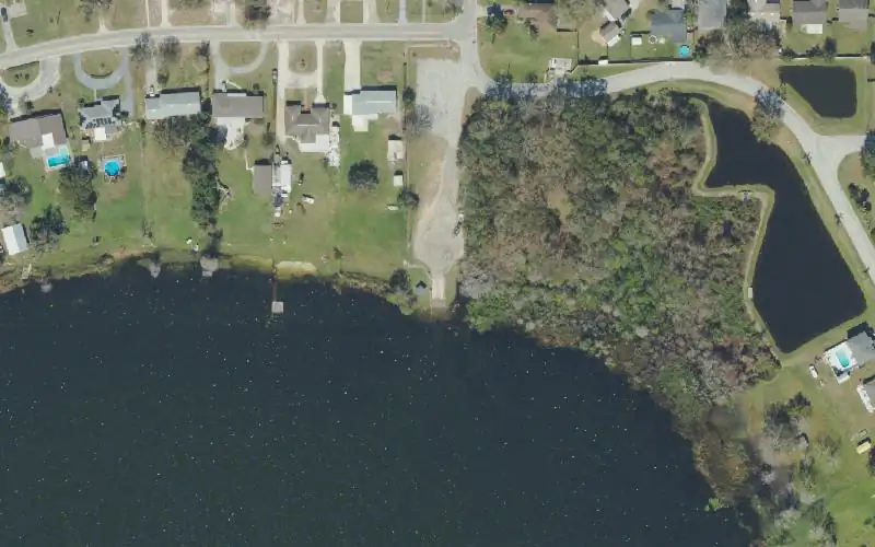 Aerial photo of the area around Lake Sears Public Boat Ramp, Polk County
