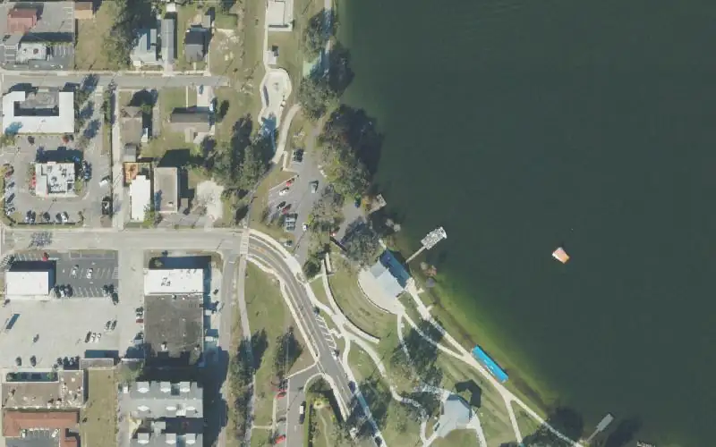 Aerial photo of the area around Lake Silver Boat Ramp, Polk County