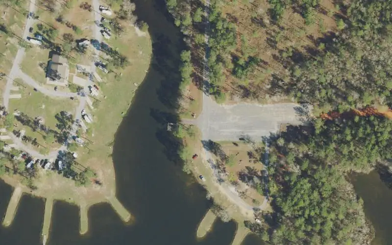 Aerial photo of the area around Lake Stone Boat Ramp (No Gas Motors), Escambia County