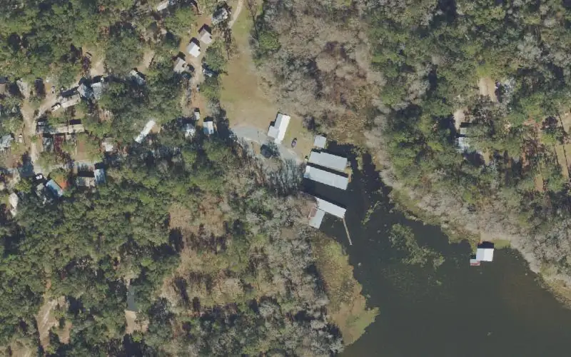 Aerial photo of the area around Lake Talquin Lodge, Gadsden County