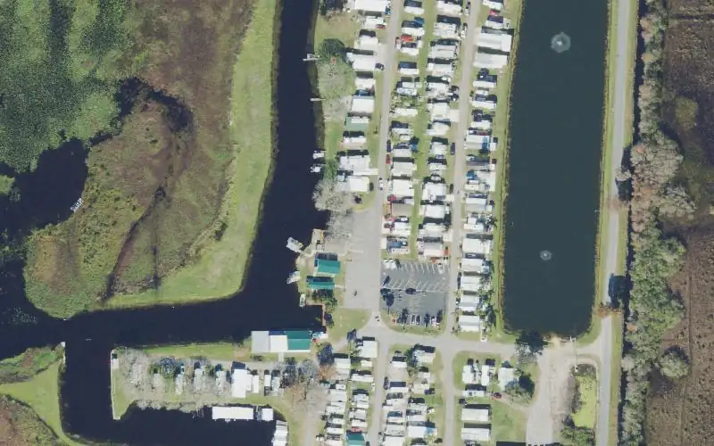 Aerial photo of the area around Lake Toho Resort, Osceola County
