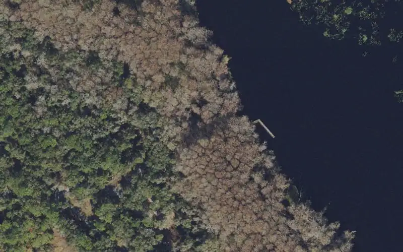 Aerial photo of the area around Lake Townsen Regional Park Primitive Boat Ramp, Hernando County
