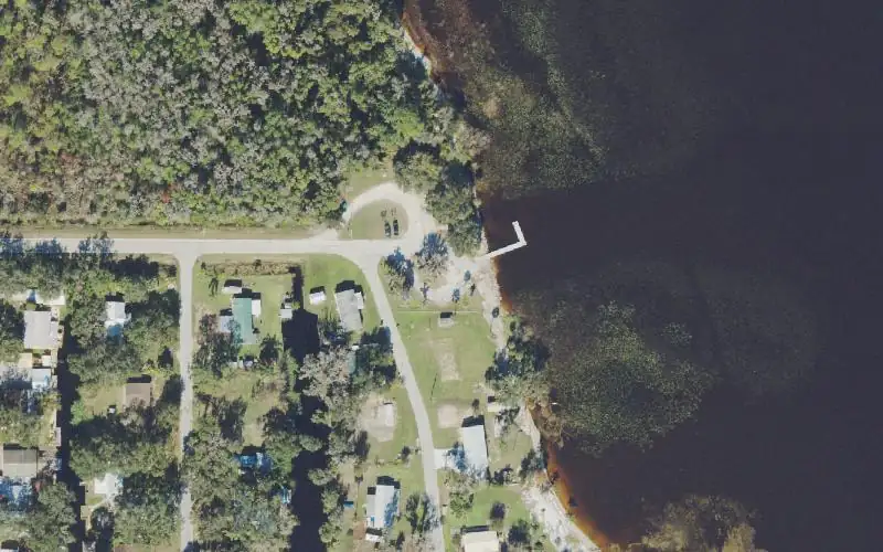 Aerial photo of the area around Lake Walk-In-Water (Weohyakapka) Public Boat Ramp, Polk County