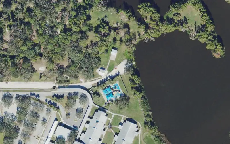 Aerial photo of the area around Lakeview Park Kayak Launch, Sarasota County