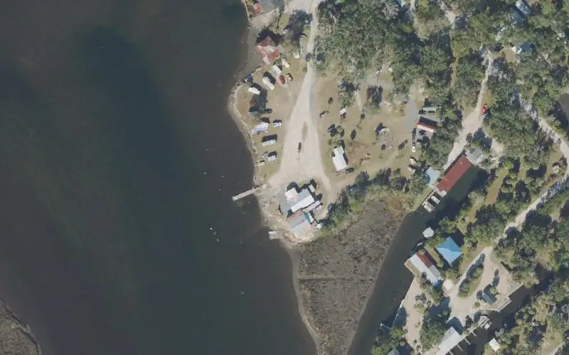 Aerial photo of the area around Lee Spears & Son Pay Ramp/spring Creek, Wakulla County