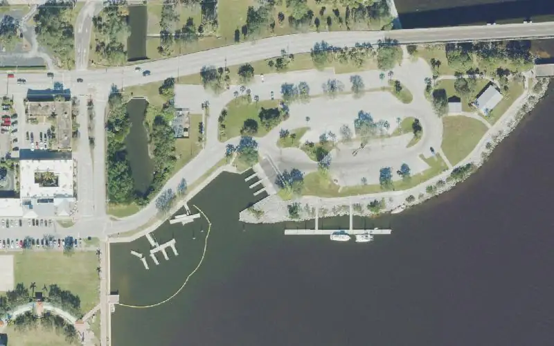 Aerial photo of the area around Lee Wenner Park, Brevard County