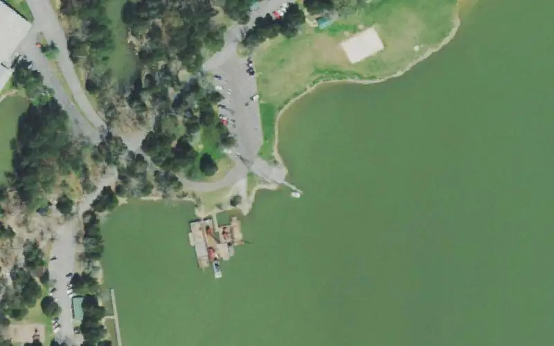 Aerial photo of the area around Lenoir City Park Ramp, Loudon County
