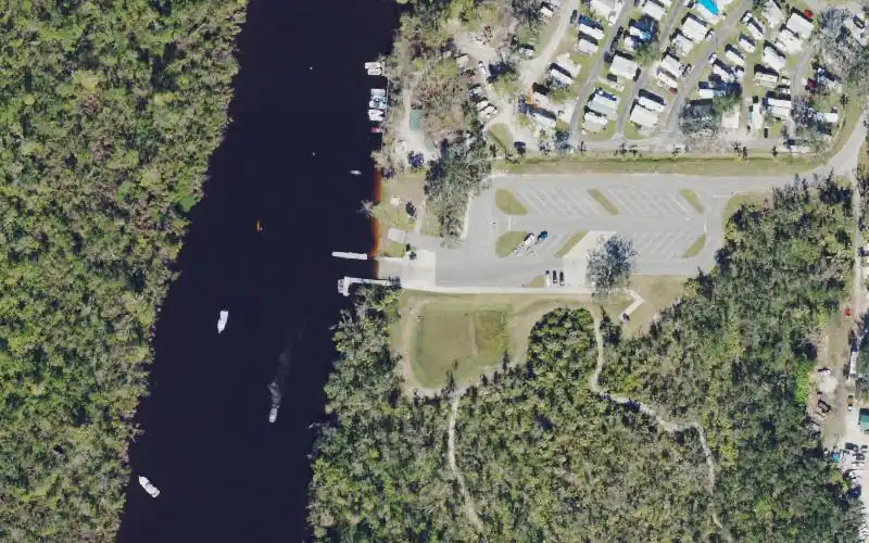 Aerial photo of the area around Lettuce Lake Public Boat Ramp, DeSoto County