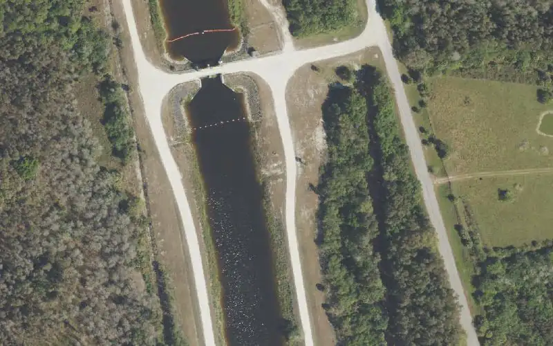 Aerial photo of the area around Levee 28 Interceptor Canal Primitive Public Boat Ramp (south of S-190), Hendry County