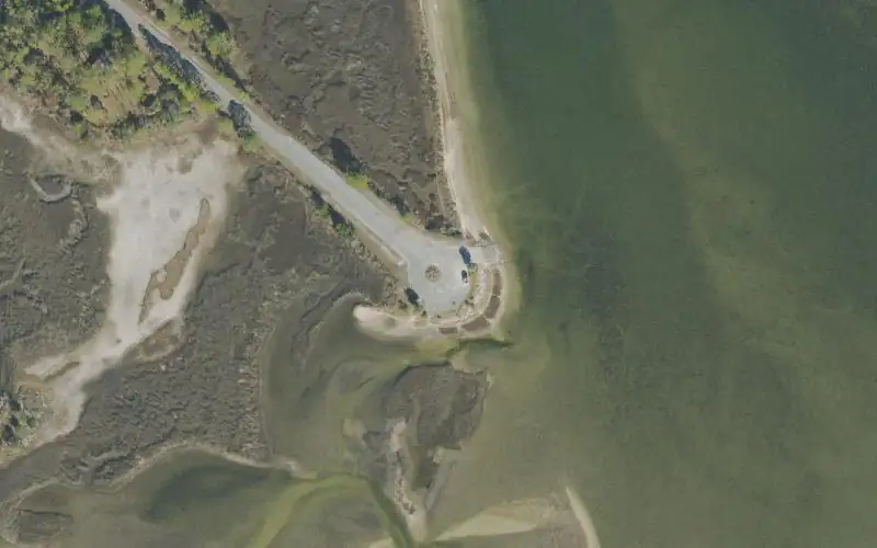 Aerial photo of the area around Levy Bay Boat Ramp, Wakulla County