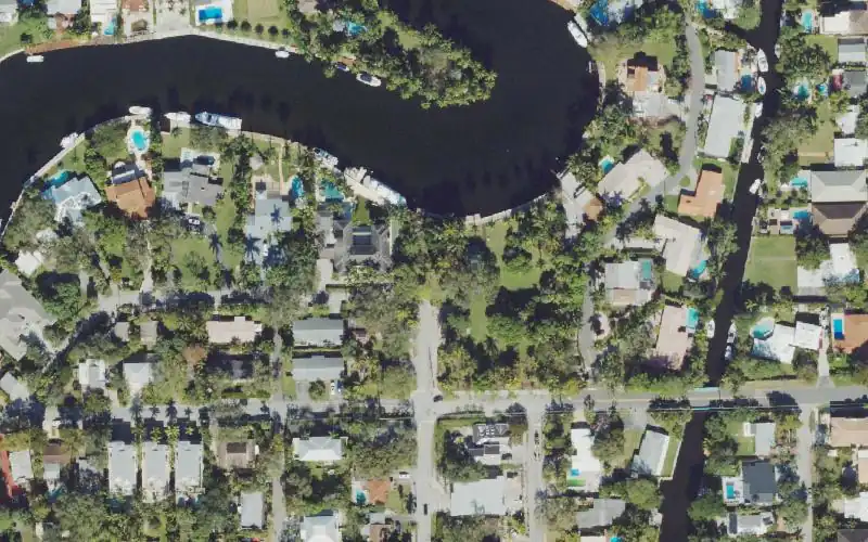 Aerial photo of the area around Lewis Landing Park Kayak Dock, Broward County
