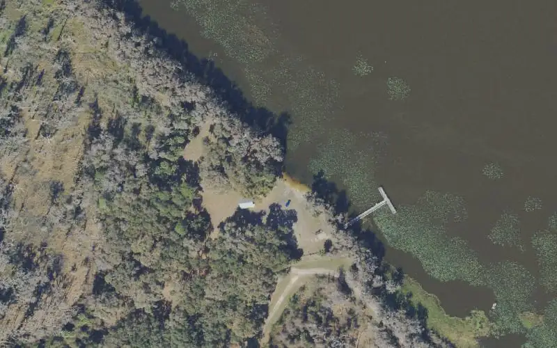 Aerial photo of the area around Lochloosa Conservation Area Boat Landing, Alachua County