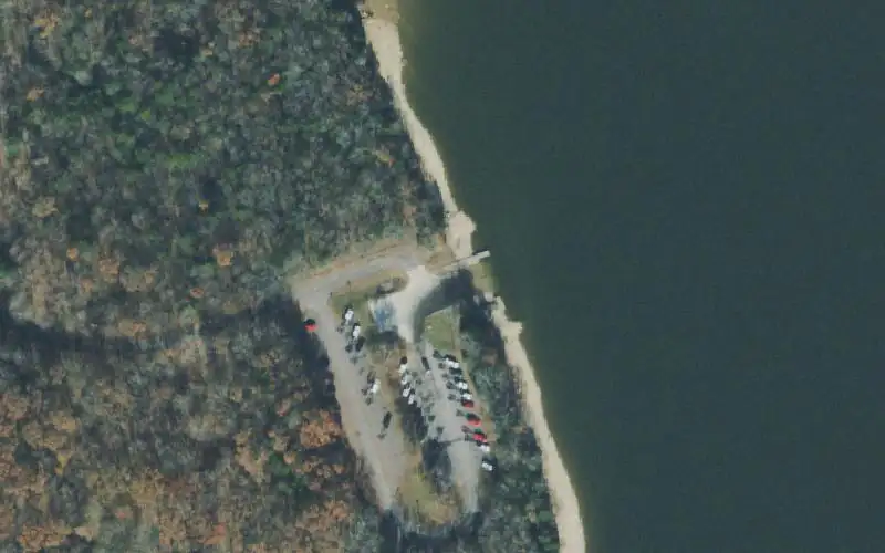 Aerial photo of the area around Long Hunter Boat Ramp, Davidson County
