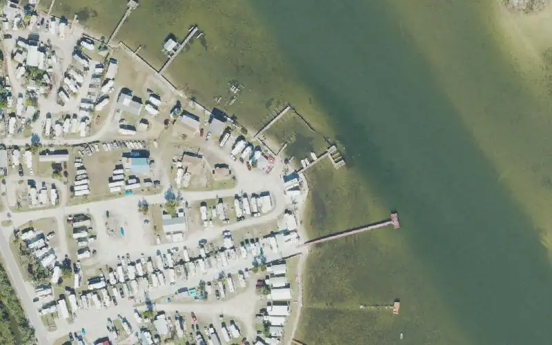 Aerial photo of the area around Lopez RV Park & Marina, Volusia County