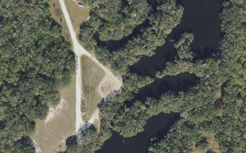 Aerial photo of the area around Loyce E. Harpe Park Primitive Boat Launch - Big Meadow, Polk County