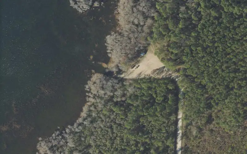 Aerial photo of the area around Lucas Lake - Lucas Landing (Jack Maddock), Washington County