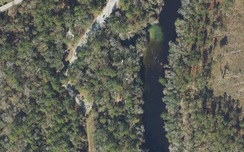 Aerial photo of the area around Madison Blue Spring State Park Canoe / Kayak Launch, Madison County