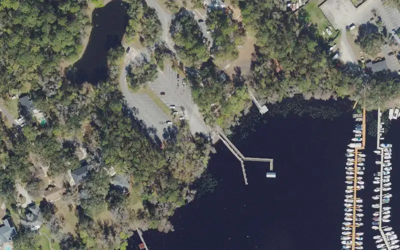 Aerial photo of the area around Mandarin Park Boat Ramp, Duval County