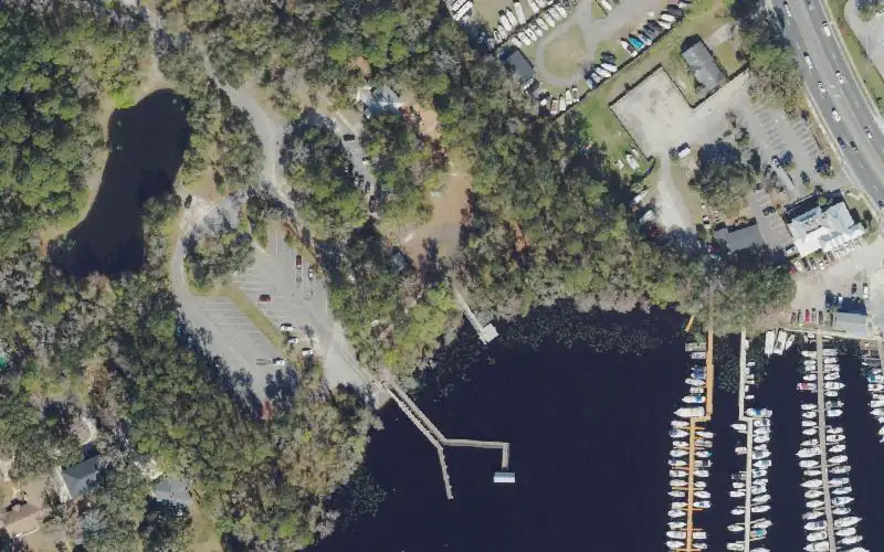 Aerial photo of the area around Mandarin Park Kayak Launch Dock, Duval County