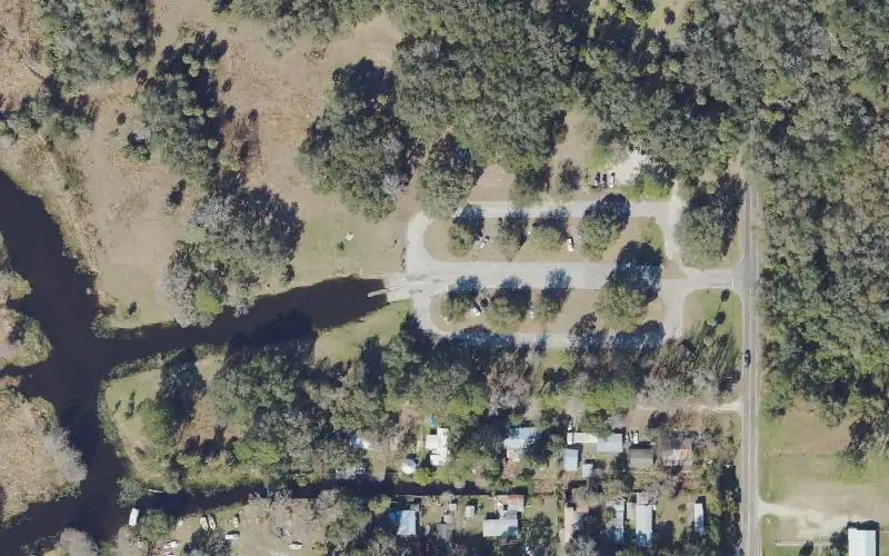 Aerial photo of the area around Marjorie Kinnan Rawlings County Park, Alachua County