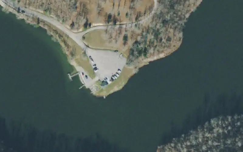 Aerial photo of the area around Marrowbone Lake, Davidson County