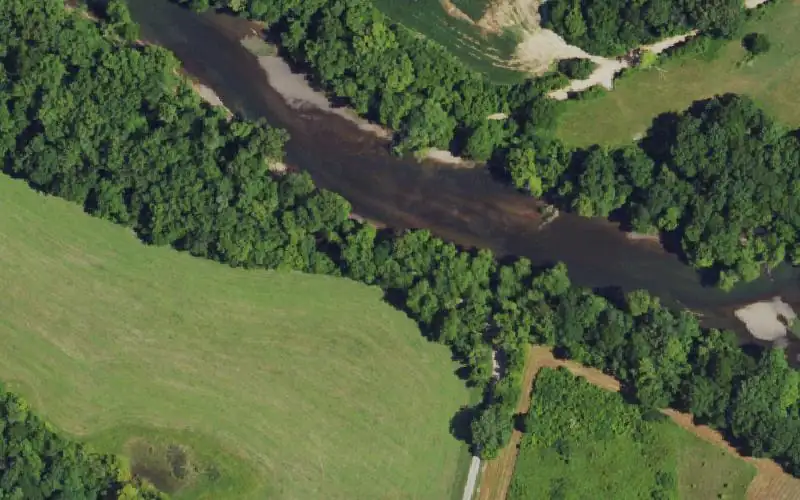 Aerial photo of the area around Matinsville Ford, Warren County