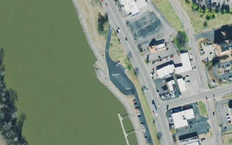 Aerial photo of the area around McGregor Park, Montgomery County